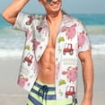 thumbnail image 7 of Rateoe a cow and a pig Pattern Men’s Hawaiian Shirt – Short Sleeve Button-Down Tropical Beach Shirt, Lightweight & Breathable Casual Aloha Shirt with Pocket,Large, 7 of 7