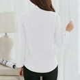 thumbnail image 4 of FAIWAD Women's Basic Button Down Shirts Long Sleeve Plus Size Simple Stretch Slim Shirt Blouse, 4 of 4