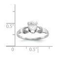 thumbnail image 3 of 14K White Gold Ring Band Themed Ladies Claddagh, Size 6, 3 of 5