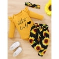 thumbnail image 6 of Dooleck Baby Girl Clothes Isn't She Lovely Outfit Bodysuit Sunflower Jogger Pant Set, 6 of 8