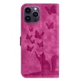 thumbnail image 4 of Decase Phone Shell for Apple iPhone 15,Butterfly Cat Embossed Pattern Folio PU Leather Card Slots Holder Wallet Cover Case With Magnetic Clasp,for  iPhone 15 - Rose, 4 of 7