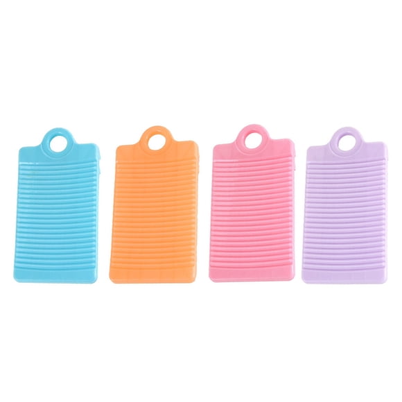 Wash Board for Hand Washing Clothes Assorted Color 4Pcs 12.2x6.3in