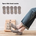 thumbnail image 4 of 5 uds calcetines de verano calcetines invisibles calcetines de boca baja color sólido calcetines finos de algodón silicona anti-eliminación, 4 of 5