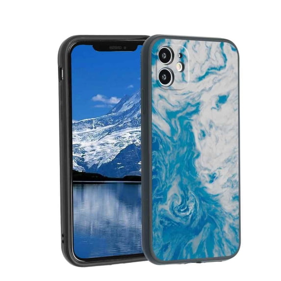 Blue-Marble-72 Phone Case, Degined for iPhone 12 Case Men Women, Flexible Silicone Shockproof Case for iPhone 12