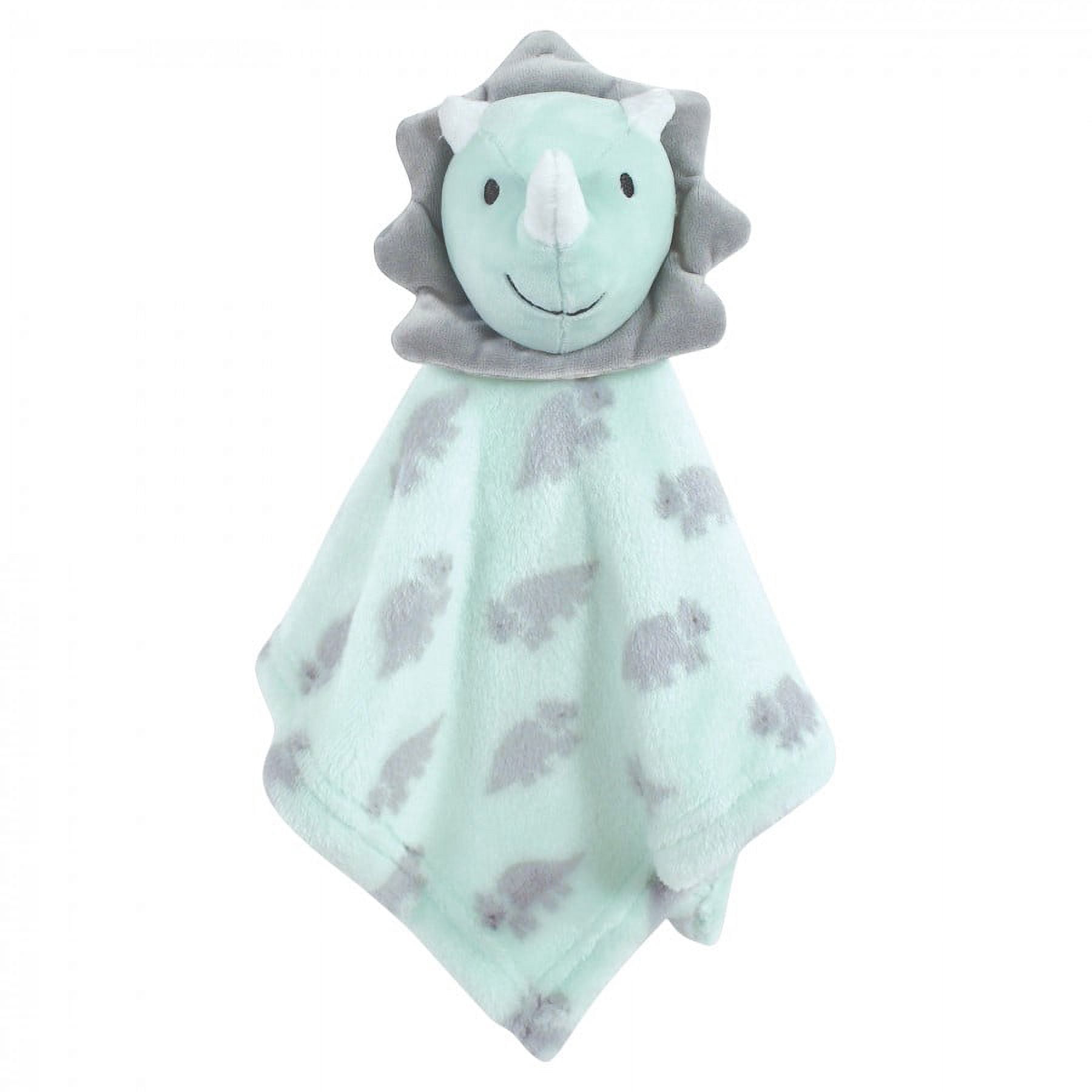 Hudson Baby Infant Boy Animal Face Security Blanket, Dino, One Size