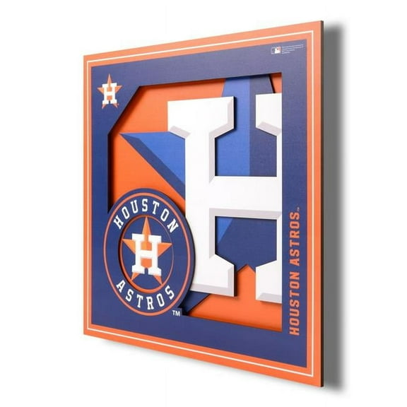 YTF MLB Houston Astros 3D Logo Series Wall Art 12x12