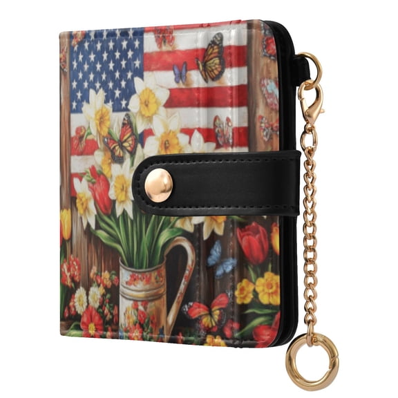 Qxltty Daffodil Pots Ladies Wallet Rfid Slim Thin Compact Credit Card Women Wallet Zipper Coin Pocket and ID Window for Female Gifts