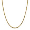 thumbnail image 1 of Collier Chaîne Boîte Ronde en Or Jaune 14k 24 Pouces 3,6 mm Pendentif Charme, 1 of 9