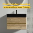 thumbnail image 3 of FFZ Grace 30' Bathroom Vanity With Oak Engineered Quartz Sink And Soft Black Drawers, Wall Mounted Floating Bathroom Vanity For Modern Bathroom,Kd, 3 of 6