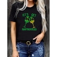 thumbnail image 1 of Women'S St. Patrick'S Day Casual Crew Neck T-Shirt, 95% Polyester 5% Elastane Knit Fabric, 180g/m², Camisetas de verano para mujer, manga corta, cuello redondo, casual, lindo, con gráficos, camisetas, 1 of 7