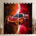 thumbnail image 1 of Erosebridal Rideaux Rouges pour Voiture de Sport Lot de 2 (38x54), Imprimé Éclair 30 %-50 % Rideaux Occultants, 1 of 6