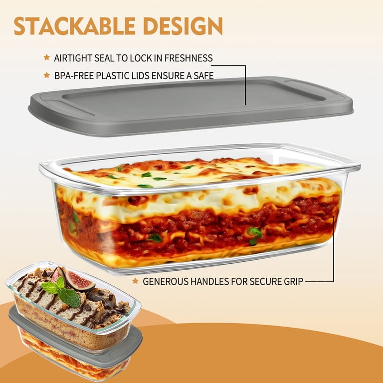 TAIMASI Glass Loaf Pan Set 2-Pack with Lids photo 4