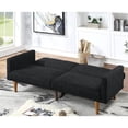 thumbnail image 5 of Poundex Modern Polyfiber Fabric Adjustable Convertible Sofa - Black, 5 of 5