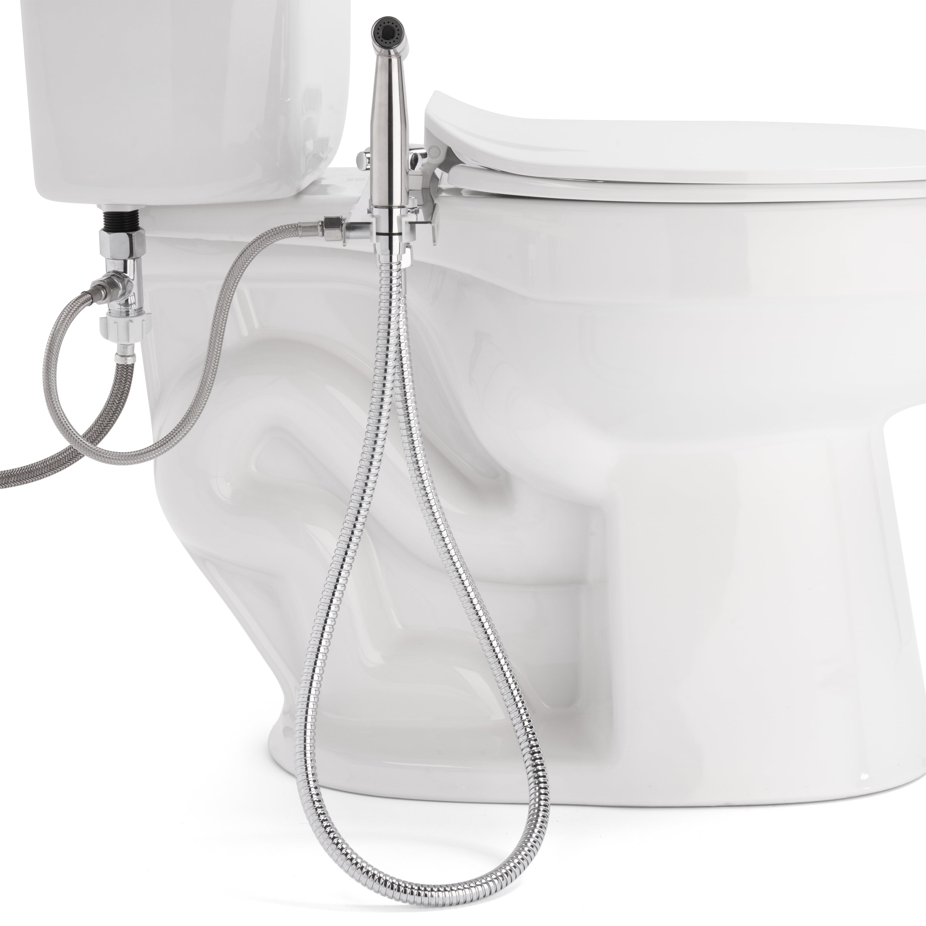 CleanSpa Luxury Hand-Held Bidet Holster with Integrated Shut Off, Stainless Steel