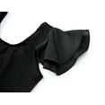 thumbnail image 4 of Ballet Leotards for Girls Size 7-8 Years Old Black Ruffle Sleeve Practice Dancewear, 4 of 7