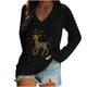 thumbnail image 2 of Pntutb Moda Mujer Causal Con Cuello En V Blusa Estampada Camiseta De Manga Larga Tops De Otoño Pntutb Pntutb-4111, 2 of 5