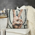 thumbnail image 2 of YINGXI  Hand Gesture Hang Hand Symbol Motivational Sign Home Decorative Throw Pillow Case Cushion Cover with Words for Sofa Couch 12x12in, 2 of 5