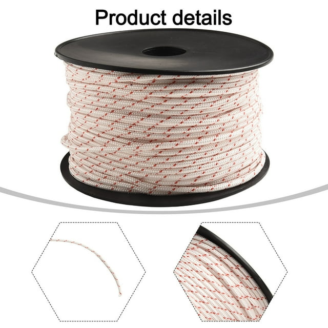 Mosiee 100M Pull Starter Rope For Lawnmowers Starter Cord Rope For Hedge Trimmers Power Strimmer Blower Chainsaw Garden Tool