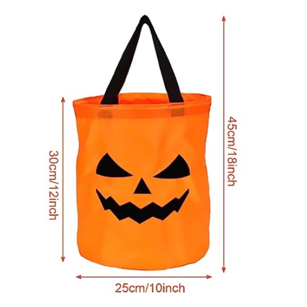 FORMIZON Sac Fourre Tout Halloween, 2 Pièces Sac De Collection Halloween, LED Lumineux Sac De Bonbons Réutilisables, Sac Fourre-tout Citrouille, Halloween Déco Pour Fête Enfants