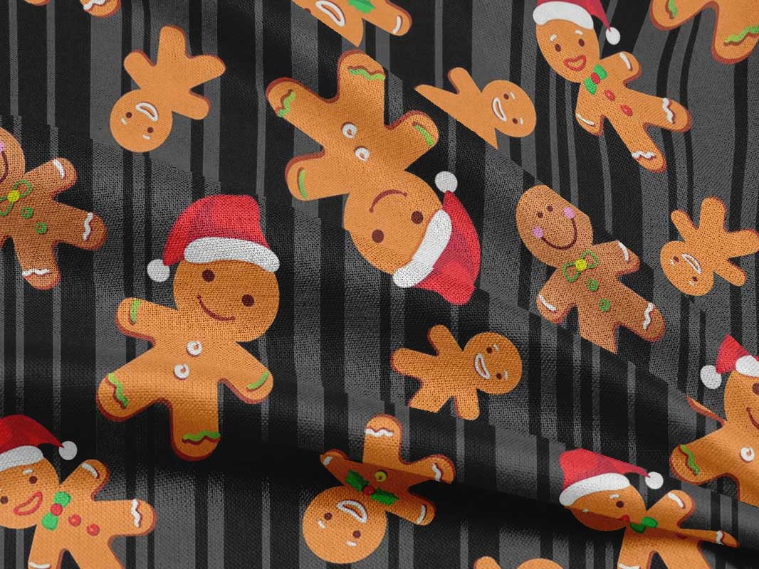 oneOone Rayon Black Fabric Christmas Quilting Supplies Print Sewing Fabric By The Yard 56 Inch Wide