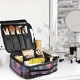 thumbnail image 5 of FORMRS Travel Makeup Bag Large Capacity Train Case Cosmetic Organizer with Adjustable Dividers, Psychedelic Jellyfish, 5 of 8
