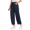 thumbnail image 5 of Women's Casual Pants Elastic Waist Loose Fit Drawstring Ankle Length Comfortable Summer Fall Everyday Wear, 5 of 5