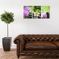 thumbnail image 6 of 3 Panel Zen Canvas Wall Art Still Life Spa Stones with White Frangipani Green Bamboo Purple Orchid Flower Beach Pictures Modern Canvas Artwork Prints on Canvas Wall Art for BathroomGreen 12" x 16", 6 of 6
