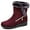 Red, variant on Winter Women's Snow Boots Slip-On Waterproof Ankle Boots Suede Warm Faux Fur Lined High Top Outdoor Shoes