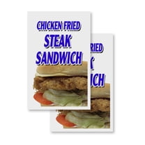 Chicken Fried Steak Sandwich (2-PACK) 24" x 36" Vinyl Decals | Sign Insert Peel & Stick Decals Stickers Window Signs