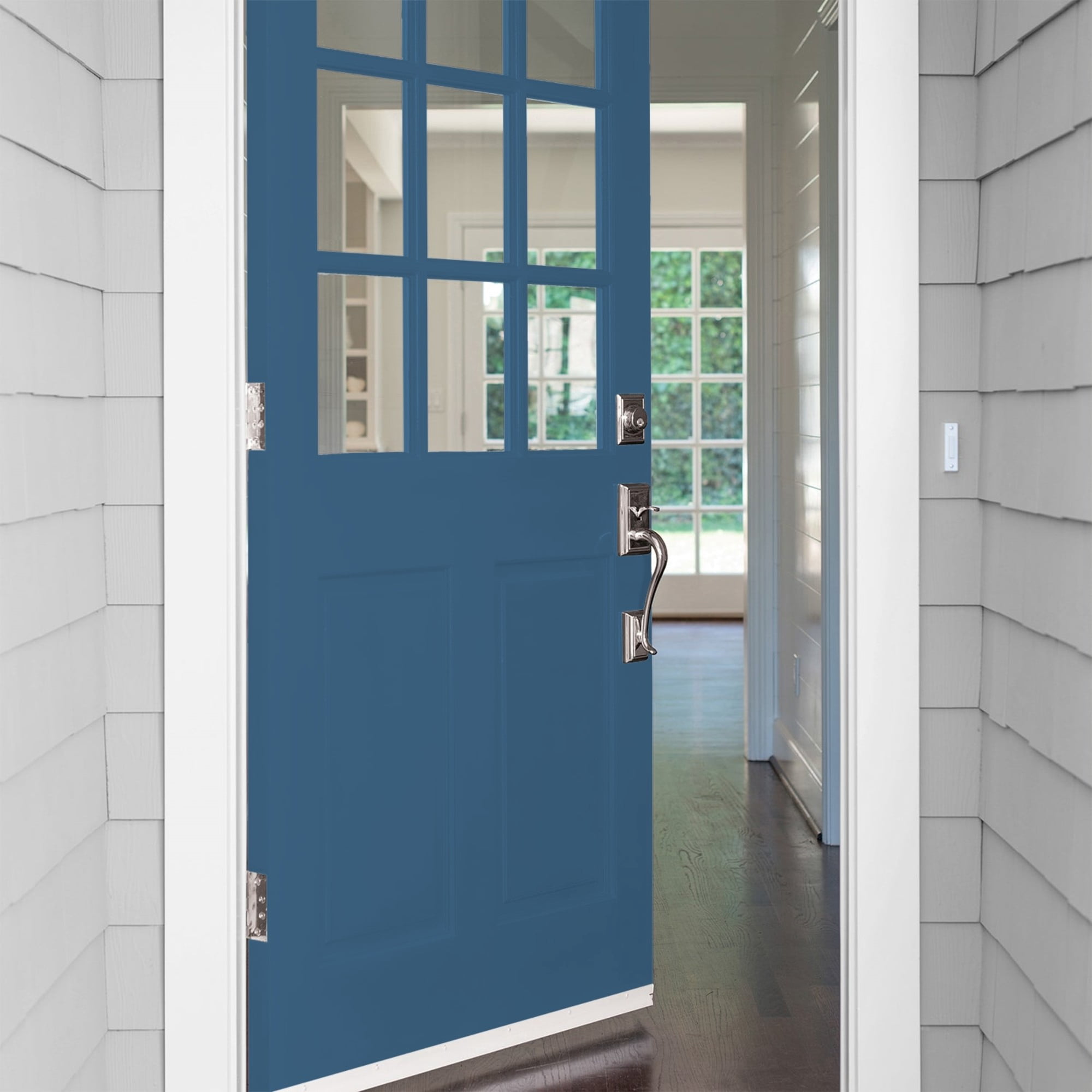 Glidden HEP Chinese Porcelain / Blue Satin Exterior Paint with Primer, 1 Quart