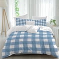 thumbnail image 2 of Blue White Plaid Bedding 3 Piece Duvet Cover Set Full Size, Gradient Geometric Buffalo Checkered Soft Microfiber Comforter Cover with Zipper Closure & Pillowcases, Wrinkle & FadeResistant Quilt Cover, 2 of 9