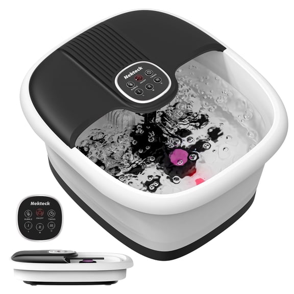 Nekteck Collapsible Foot Spa Bath with Heat, Massage Rollers, Foldable