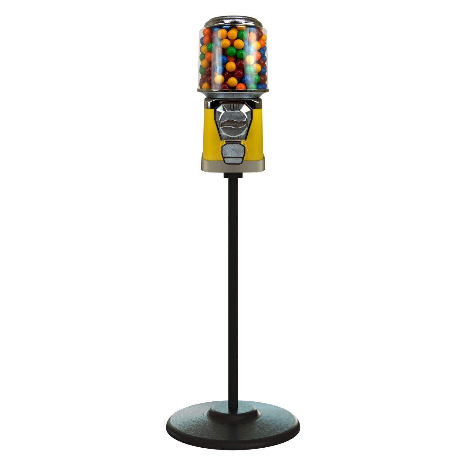 Gumball Machine with Stand Yellow Home Vending Machine Gum Ball Machine with Cylinder Bank