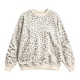 thumbnail image 4 of Womens Oversized Sweatshirts Animal Print Crewneck Sweatshirt with Long Sleeves Casual Trendy Loose Fit Pullover Tops Beige S, 4 of 5