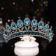 thumbnail image 3 of Corona nupcial barroca, corona de princesa de cristal de alta calidad, Tiara de cumpleaños, accesorios de vestido de novia (azul), 3 of 5