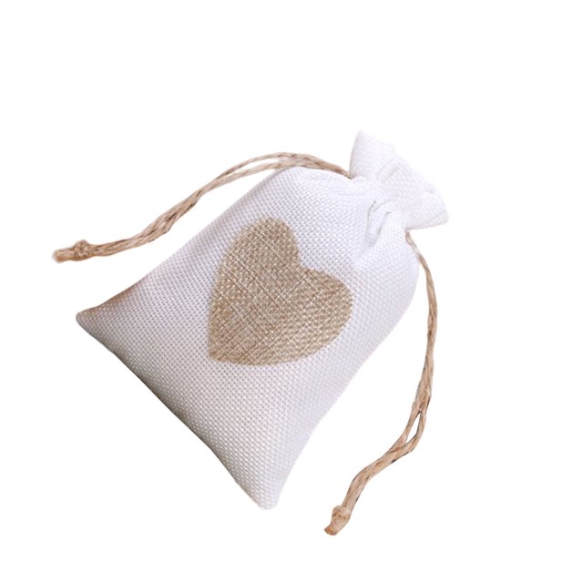 Billuyoard Bolsa de arpillera con cordón para regalo, organizador de embalaje, anillo, pendientes, joyería, reutilizable, soporte de Almacenamiento y organización del hogar Blanco
