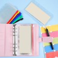 thumbnail image 2 of 12Pcs A6 Binder Pockets Transparent PVC 6-Hole Binder Pockets Zip Folder Plastic Money Budget Envelopes, 2 of 4