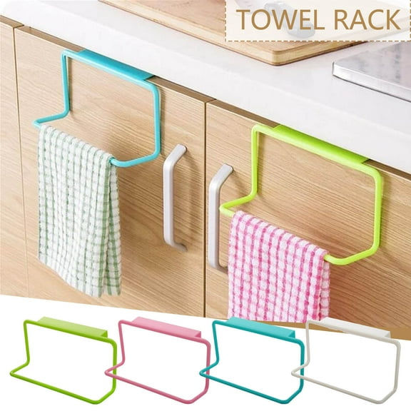 Tyidzon Towel Ring No Drill Bathroom Bathroom Towel Rack Squares Towel Racks for Bathroom, Small Size Hand Towel Hanging Rod Rag Towel Rack - Pink