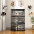 thumbnail image 5 of Cat Cage Indoor Cat Enclosures DIY Cat Playpen Metal Kennel With Extra Large Hammock For 12 Cats Ferret Chinchilla Rabbit Small Animals, 5 of 9