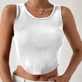 thumbnail image 2 of Yuyuzo Women's Summer Tank Tops Sleeveless Ribbed Knit Cropped Tops Round Neck Cami Shirt, 2 of 7