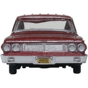 1964 Ford Country Station Wagon Squire Vintage Burgundy w/Woodgrain & White Interior 1/87 (HO) Diecast Model Car Oxford Diecast