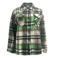 thumbnail image 6 of DDAPJ pyju Womens Plaid Shacket Wool Blend Shirt Jacket Checkered Work Shirts with Pockets Green S, 6 of 7
