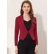 thumbnail image 2 of INSPIRE CHIC Día de San Patricio Chaqueta Corta Casual De Negocios De Oficina De Trabajo Sin Cuello Para Mujer Rojo Oscuro XS, 2 of 5