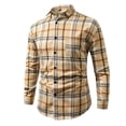 thumbnail image 2 of Yyeselk Plus Size (M-5XL) Striped Long Sleeve Shirt for Men Button Down Collared Casual Business Wedding Shirts with Pocket Yellow XXXXXL, 2 of 5
