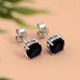 thumbnail image 6 of 925 Silver Sapphire Stud Earrings- September Birthstone for Women, 6 of 8