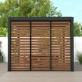 thumbnail image 2 of Mirador 111S Takasho Outdoor Pergola Aluminum Deco Wall Panorama 1/3 10' Side, Wood Grain (Not Pergola), 2 of 7