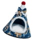 thumbnail image 1 of Bonita cama para perros y gatos, almohadilla para dormir, hábitat de felpa, caseta, caseta, acogedora cama cueva. Azul S, 1 of 7