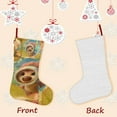 thumbnail image 3 of Pookoo Tema: Calcetines de Navidad, fino lino blanco para colgar en escaleras y chimenea, decoración navideña para el hogar, regalo de Navidad. 45cm × 32cm, 3 of 5