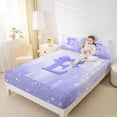 thumbnail image 4 of jejeloiu E Bow Purple Sequin Twin 3-Piece Reversible Monogram Ribbon Sheet Set, 4 of 7