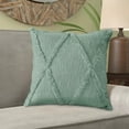 thumbnail image 5 of 18" X 18" Jade Green 100% Cotton Geometric Zippered Pillow, 5 of 9